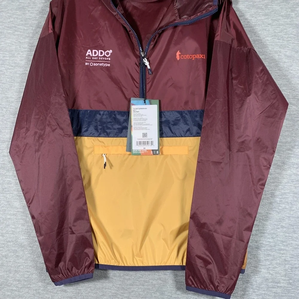 Cotopaxi Jacket Mens Small Multicolor Teca Half Zip Windbreaker Hooded Packable‎